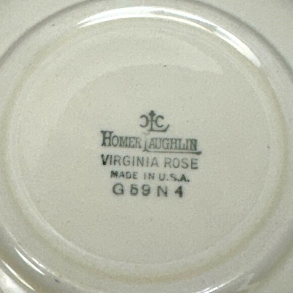 Fluffy Rose 2 Bread & Butter 6" Plates by Homer Laughlin Virginia Rose - Picture 3 of 4